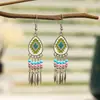 Joyas Daisy Pendientes de Semilla de Gota de Agua de 14 Colores Pendientes Vintage Pendientes Bohemios de Múltiples Capas Joyería de Yunnan