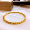 Pulsera Torcida de Oro Arena para Mujer, Latón Puro, Chapada en Oro, Conservación del Color, Herencia de Método Antiguo, Pulsera Cerrada de Moda, Regalo al por Mayor