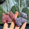 Decoração Criativa para Interior de Carro com Bulldog Francês Cheio de Strass Ornamento de Pendurar de Alta Qualidade com Strass para Retrovisor de Carro Feminino