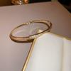 Pulsera de letras de circón con baño de oro real, personalidad de viento frío, ins, pulsera súper brillante, tendencia, joyería de mano de metal al por mayor