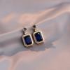 Collar para Mujer Nuevo Cristal Escarlata Azul Lujo Ligero Moda Celebridad Cibernética Aretes de Zirconia Retro Elegante Collar de Acero Titanio