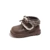 Botas Pequenas de Couro Francesas para Meninas 2026 Outono/Inverno Botas Curtas de Princesa com Acabamento em Renda para Bebês Botas Martin de Couro Britânico com Forro de Veludo