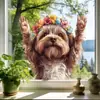 Adesivos de Janela de Animais Peculiares com Tema de Cura Transfronteiriça Apresentando Vacas das Terras Altas, Filhotes, Camelos e Múltiplos Padrões para Escolher, Adesivos de Janela Eletrostáticos