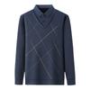 Suéter de Inverno do Papai com Forro de Fleece, Engrossado para Homens de Meia-Idade, Falso Duas Peças, Adequado para Idades 40-50, Blusa Quente de Tricô