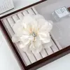 Cielo Estrellado Flores de Organza Semi-Terminadas Accesorios DIY Lazo con Pedrería Malla de Alta Gama Adornos Florales