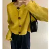 Chaqueta Suave Esponjosa Estilo Coreano Perezoso para Mujer Otoño Invierno Nuevo de Gama Alta Holgada Versátil Cardigan con Botones Grandes Top Blanco