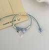 Pulsera Trenzada de Dibujos Animados Hello Kitty Femenina Dulce Estilo Girly Rosa Tejida a Mano Regalo para Novia
