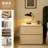 Mesita de Noche Dormitorio Pequeña 2025 Nuevo Estilo Crema Simple Mesita de Noche Doméstica Pequeño Gabinete de Almacenamiento Estante de Almacenamiento