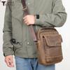 Bolso de Hombro de Cuero Retro Personalizado por el Fabricante Multifuncional de Gran Capacidad Primera Capa Cuero Vacuno Bolso Casual Cruzado para Hombre