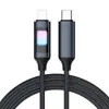 Cable de Datos Trenzado Luminoso de Colores Adecuado para Tipo-C Apple 16 Huawei Xiaomi Teléfono Móvil Cable de Carga Rápida Pd Tableta