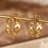 Pendientes Minimalistas de Diseño, Pendientes de Moda Irregulares y Exquisitos de Acero Inoxidable para Mujer, Chapados en Oro de 18 Quilates