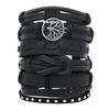 Amazon venda quente liga árvore da vida handmade joias de couro combinação terno pulseira de couro masculino em estoque atacado