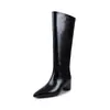 Primeiro Encontro Botas Longas Cinza de Bico Fino com Salto Anabela Sazonal para Mulheres Botas de Cano Longo Retas Emagrecedoras de Salto Alto