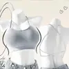 Seios pequenos parecem maiores com enchimentos de mama espessados de 1-8 cm, camisola sexy, top curto de tubo, roupa íntima com design de costas cruzadas