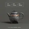 Tetera de Ocio con Esmalte de Hierro Dorado, Tetera de Cerámica de Arcilla Vieja Cocida Vintage para Una Persona, Tetera Kung Fu Individual Hecha a Mano