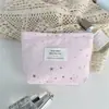 Bolsa de Maquiagem Estrela Prateada Estilo Coreano, Bolsa de Armazenamento de Lona Portátil de Grande Capacidade, Bolsa Portátil Feminina para Retoque de Maquiagem, Bolsa para Batom