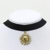 Moda europea y americana comercio exterior joyería al por mayor collar de encaje hueco de flor cinta de franela Estrella de mar con campana collar
