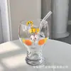 Taza de Leche de Vidrio de Celebridad de Internet de Aspecto Elegante, Taza para Beber Jugo de Bebida Fría de Oso Lindo para Mujer, Taza de Cerveza para el Hogar