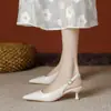 Sandalias de Tira Trasera con Puntera Abierta para Mujer, Estilo Hada Suave, Corte Bajo, Punta Fina, Tacón de Aguja, Zapatos de Moda Individuales, Nueva Llegada Otoño 2026