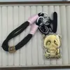 Nuevo Modelo Oro Puro 999 Panda Feliz de Té con Leche Cadena para Teléfono Correa Llavero Colgante para Bolsa Regalo para Novia