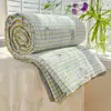 Colcha de Verano Tradicional Lavable de Algodón Nube, Colcha de Verano de Hilo Tipo Nube, Colcha para Aire Acondicionado, Colcha Fina de Verano Doble para Dormitorio de Estudiante