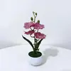 Planta Artificial Magnolia de Quatro Flores Verde em Vaso para Decoração de Casa e Escritório, Desktop, Plástico, Flor Falsa, Ornamento Bonsai