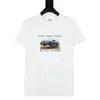 Camiseta de Manga Curta Supreme, Marca de Moda Americana de Peso Pesado, Estampa Clássica de Letras, Gola Redonda Boxy, Caimento Solto, Manga Meia-Manga para Homens e Mulheres