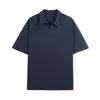 Camisa polo de color liso de manga corta para hombre, nuevo estilo de verano 2026, marca de moda casual holgada, camiseta de verano de media manga con cuello camisero para hombre