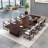 Mesa de conferência e cadeira moderna e simples, toda em madeira maciça, biblioteca, mesa de estudo retangular, escritório, estúdio, mesa de negociação