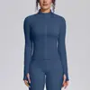 Nueva chaqueta ligera, transpirable, de secado rápido con cremallera, top de yoga, ropa deportiva para correr y fitness para mujer