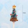 Tarjeta Decorativa para Pastel de Navidad Anillo de Paja Hojas Anciano Venado Bolsa de Regalo Árbol de Navidad Adornos Plug-in para Decoración de Pastel