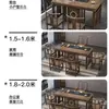 Balcón Apartamento Pequeño Mesa de Té y Sillas Combinación Nuevo Estilo Chino Madera Maciza Oficina Mesa de Café Una Mesa Cinco Sillas Hogar Mesa de Té Kung Fu