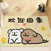 Línea de Puerta de Entrada Principal Perro Pequeño Dibujo Animado Baño Alfombra de Terciopelo de Cristal Vestíbulo Baño Dormitorio Sala de Estar Alfombra