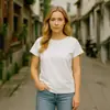 Camiseta de Manga Corta de Algodón Puro 160g, Nueva Primavera Transfronteriza 2025, para Mujer, Holgada y Cómoda, Casual Diario, Top de Cuello Redondo