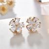 Brincos de flor de ameixa AAA Zircon Cobre Incrustado Natural Classic Network Ouro banhado Mulheres Fábrica Brincos Diretos