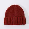 Gorro de Lana de Invierno para Mujer con Rayas de Terciopelo, Gorro de Lana Tejido Cálido para Mujer, Gorro Pulóver Unisex de Color Sólido