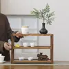 Prateleira de armazenamento de mesa em nogueira suporte de exibição de bule xícara de chá rack antigo para cerimônia de chá Kung Fu prateleira de armazenamento multifuncional
