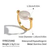 Anel em Aço Inoxidável 18K Dourado com Pérola Barroca Natural de Água Doce em Formato de U Yiyi para Mulheres, Elegante e Personalizado, Luxo Acessível e Sensação de Alto Padrão