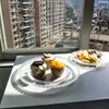 Mesa de centro para sala de estar del hogar Plato de frutas secas Adornos creativos de celebridad de Internet Caja de dulces Plato de bocadillos de vidrio Plato de bocadillos transparente
