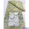 Vestido Europeo y Americano Plisado Flor 3D Lentejuelas Encaje de Malla Tela Encaje de Lentejuelas Nupcial