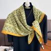 Bufanda cuadrada grande de 90 cm para mujer, de seda, estilo occidental, para primavera y otoño, con decoración exterior, cuadrada, nueva moda 2024