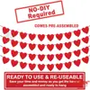 Suministros para Bodas Día de San Valentín Bandera de Amor de Fieltro Banner con Forma de Corazón No Tejido Cortina de Puerta de Corazón Rojo DIY Gratis