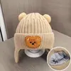 Gorro Infantil para Otoño e Invierno, Lindo y Adorable Gorro de Lana Tejida para Niños, Grueso y Cálido con Protección para los Oídos a Prueba de Viento para Niñas