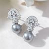 Pendientes Longlongjin de plata 925 con perlas grises sintéticas artificiales de 11 mm, estilo antiguo, oferta especial de TikTok.