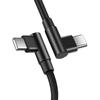Cable de Datos en Ángulo Recto C a C Tipo-C de Doble Extremo Trenzado de Nylon Cable de Datos de Carga Rápida Pd Pd60W3A