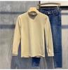 Camiseta de manga larga de otoño para hombre, estilo holgado, de color liso, moderna, de marca, con cuello redondo, estándar, para jóvenes.