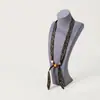 Colar Cachecol de Seda com Contas de Bolinhas Design de Nicho Feminino Corrente de Clavícula Ajustável Acessórios para Suéter