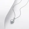 Collar de plata de ley S925 con moissanita completa, cadena para la clavícula con símbolo de infinito y corazón de moissanita, superventas transfronterizo de Amazon