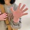 Coreia do Sul Luvas de Tricô Pequeno Feijão de Açúcar Femininas de Inverno Lã Espessada Tela de Toque Dedos Descobertos Luvas de Dedo Quentes para Passeio ao Ar Livre