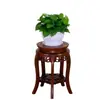 Soporte de Flores Redondo de Madera de Olmo Madera Maciza Soporte para Acuario Sala de Estar Interior Estante de Almacenamiento para Balcón Soporte de Exhibición Artesanal de Pie